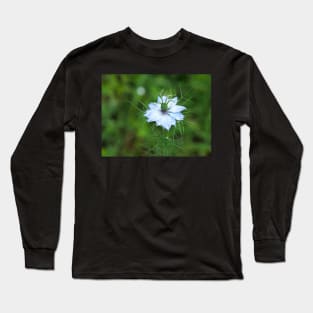 Love-in-a-Mist flower with dew drops Long Sleeve T-Shirt